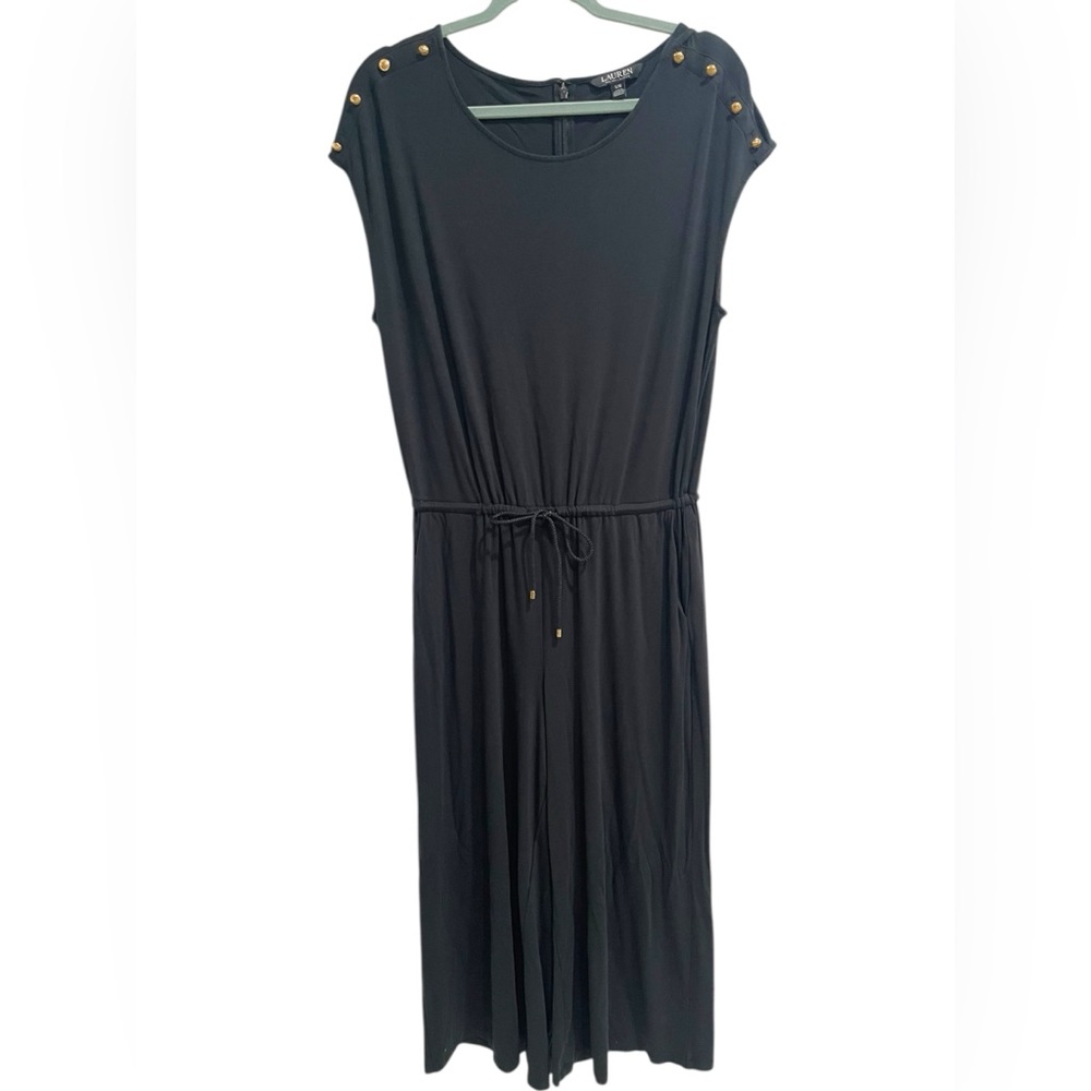 Lauren Ralph Lauren Women’s Jumpsuit Black Wide Leg Size L Y2K Retro